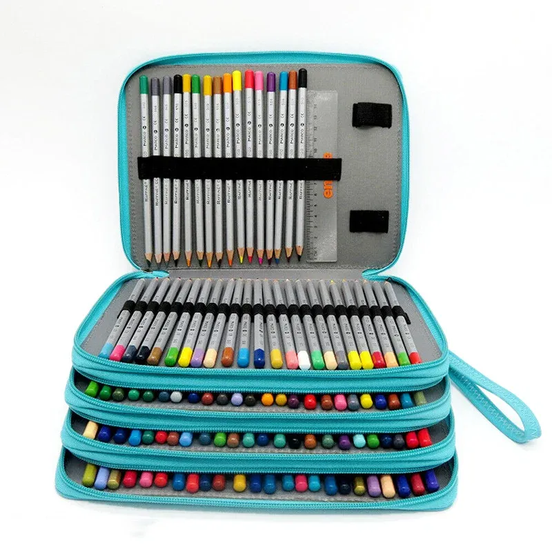 168 Slots Large Capacity Pencil Case Foldable Pen Bag Make Up Storage Organizer - Purple โ image 5