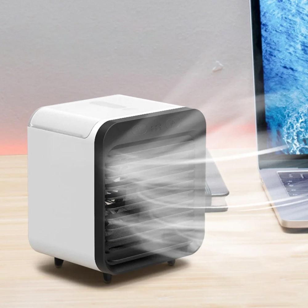 Portable Air Conditioner Fan 3 Speeds Cooling Humidifier Fan for Room Desk Bedroom Office White — image 2