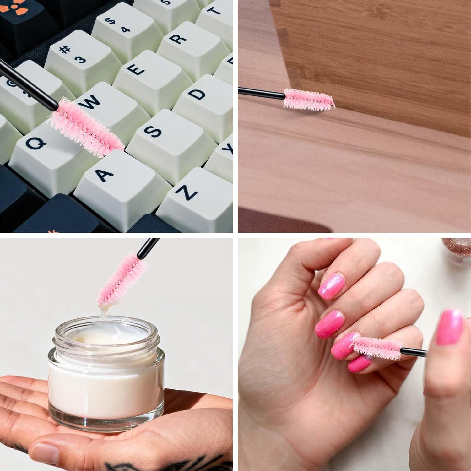 500PCS Disposable Lash Spoolies, Eyelash Eyebrow Brush for Extensions, Mascara Wands, Lash Extension Supplies, Eye Makeup Brushes & Tools, Pink โ image 5