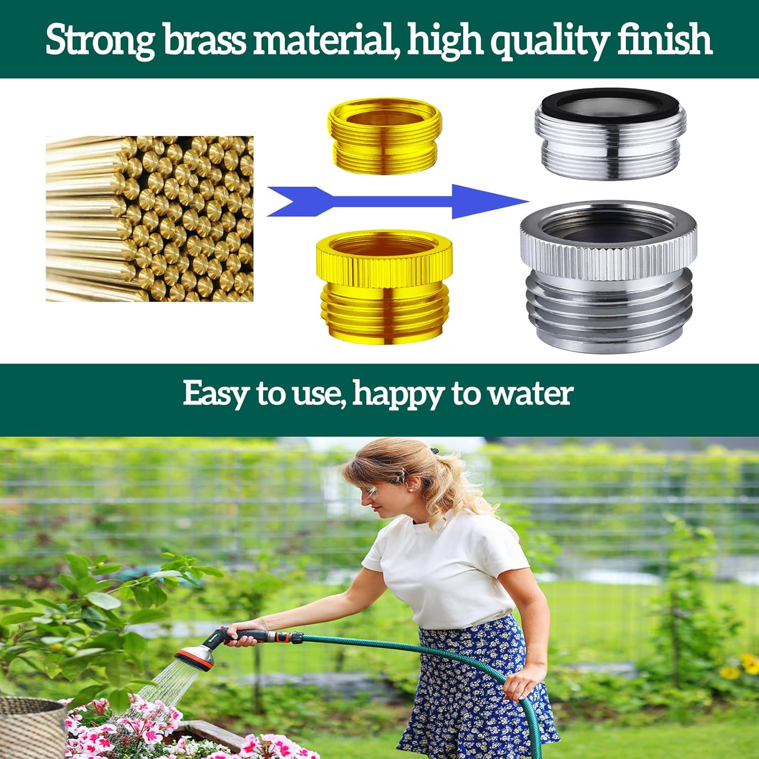 Faucet Adapter with Aerator, Sink Faucet to Garden Hose Adapter, Faucet Adapter to Garden Hose for Kitchen and Bathroom, hose attachment to sink,3/4" — image 5