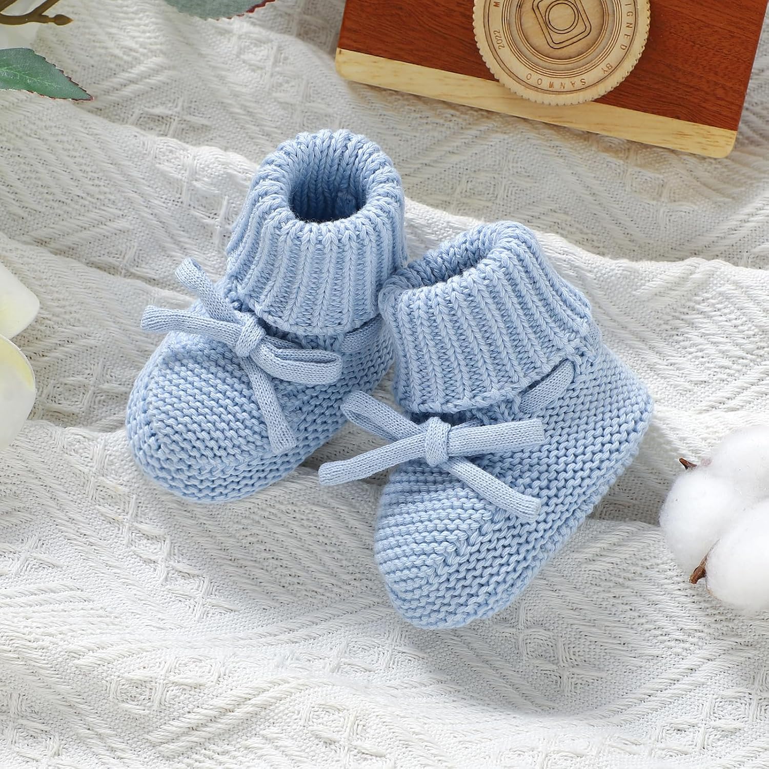 Baby Booties Newborn First Walkers Cozy Shoes Warm Knit Soft Booties for Toddler Infant Boy Girl โ image 4