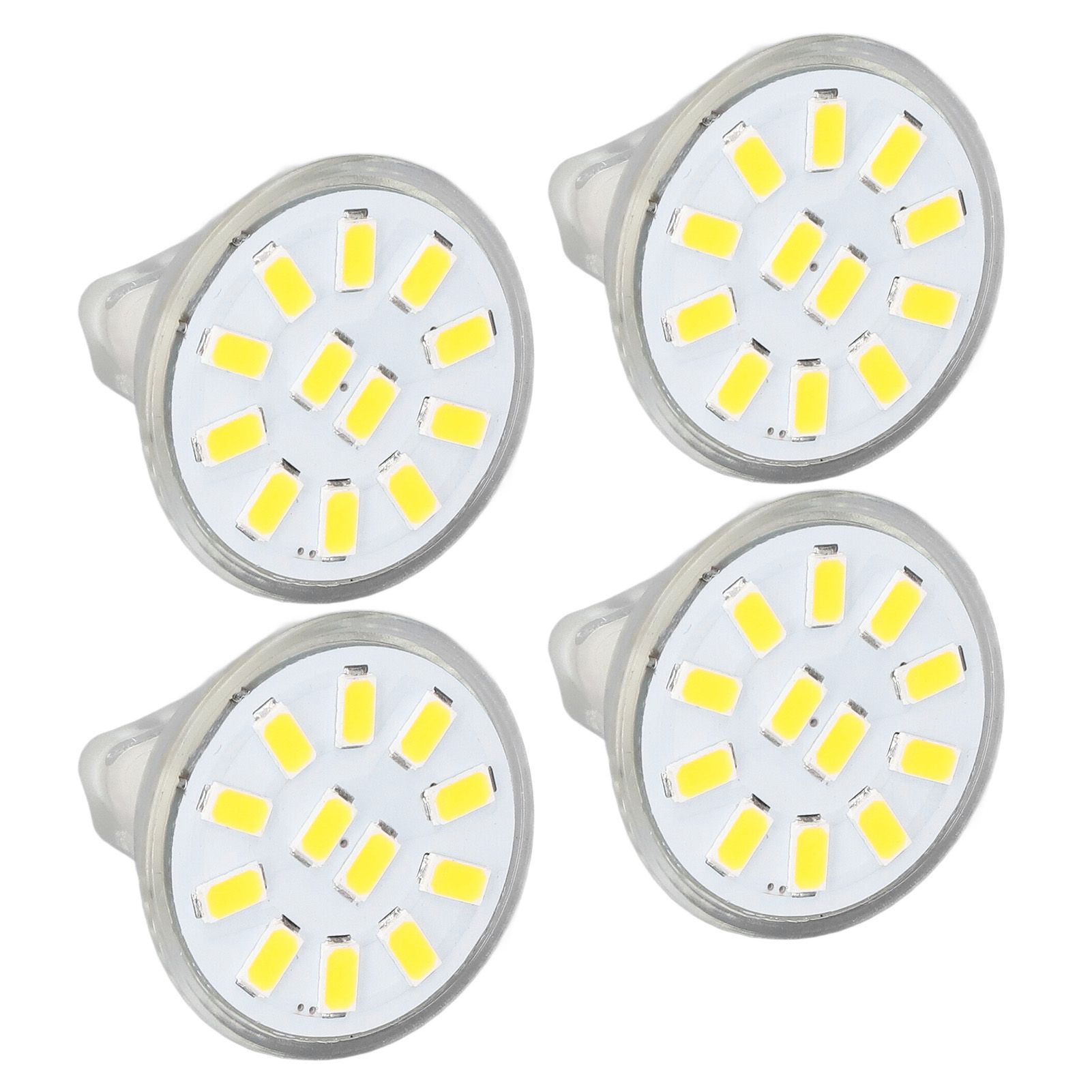 4pcs/set MR11 LED Spot Light Bulb with Dual Needle Base 360° Heat Dissipation 3W 12 LEDs Lamp BulbWarm White — image 5