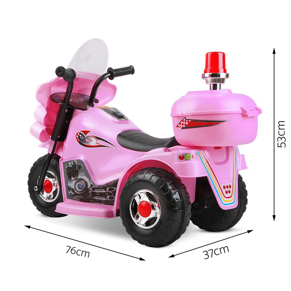 Rigo Kids Electric Ride On Police Motorcycle Motorbike 6V Battery Pink — image 2