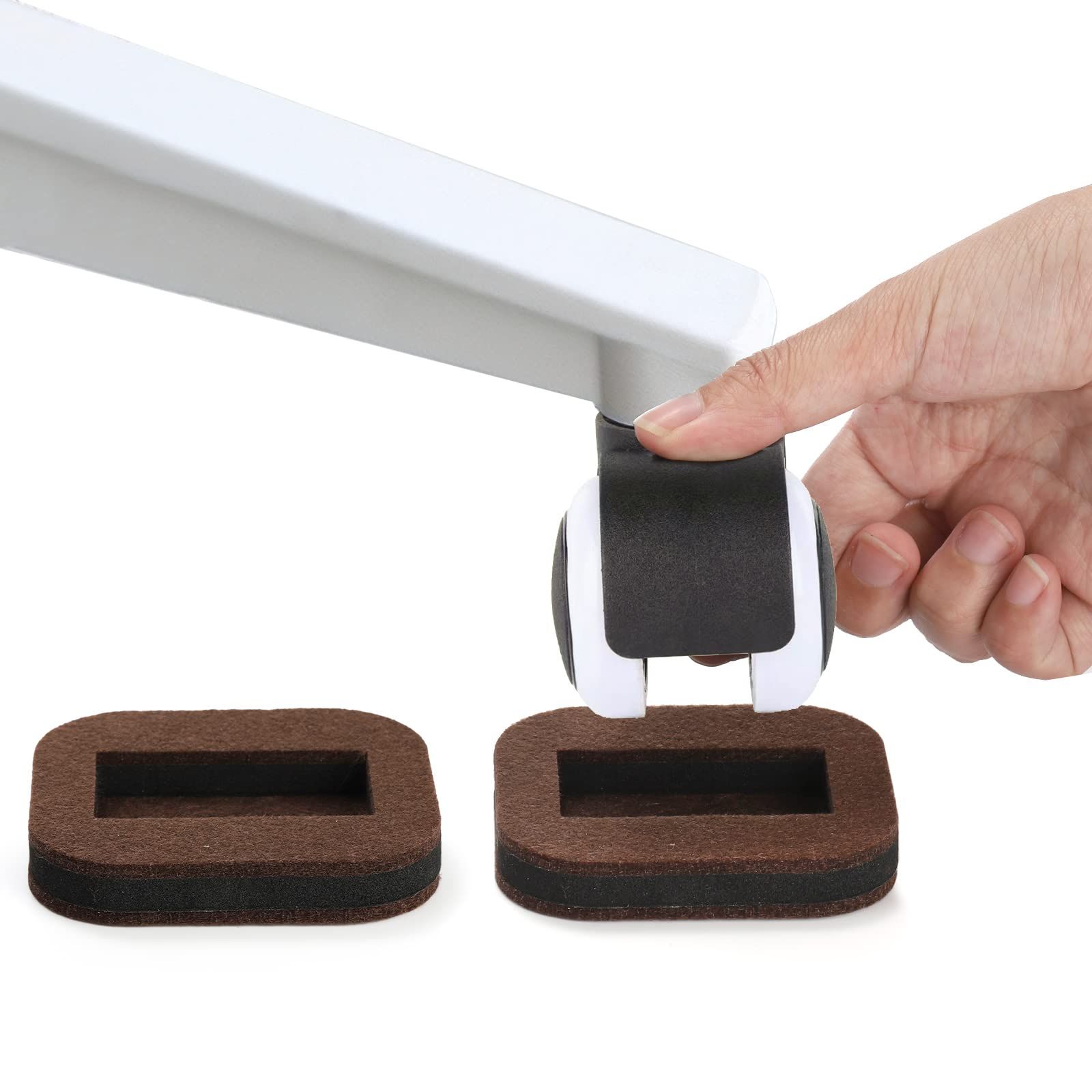 20 Pack Felt Furniture Cups, Anti-Sliding Bottom Caster Pads, Bed Wheel Couch Slide Stopper, Hardwood Floor Protector โ image 2