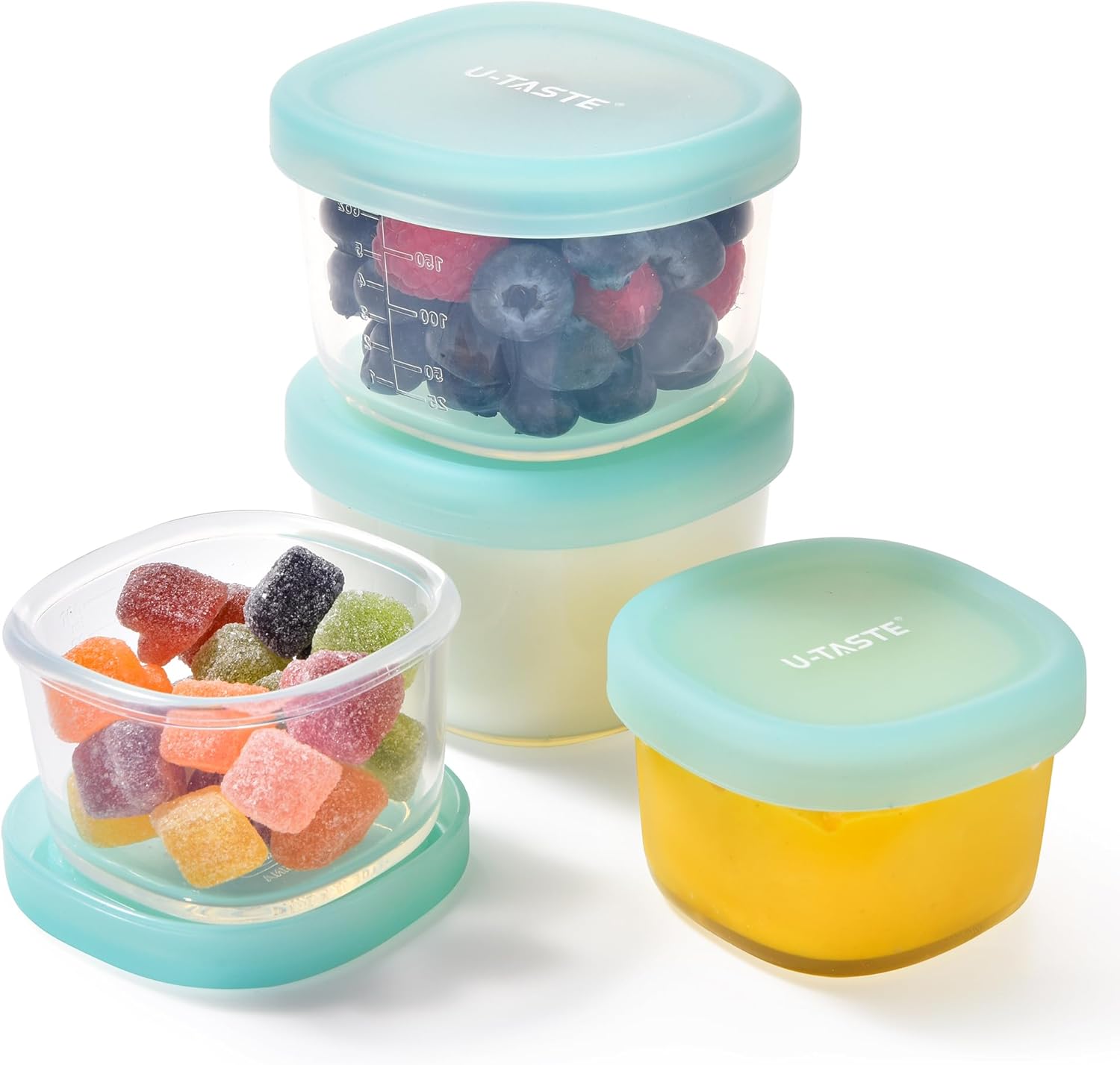 3oz 6oz Small Storage Containers: Food Grade Liquid-Silicone Freezer Box with Airtight Lid, Microwave Safe with Clear Measurements, Reusable for Meal Prepping