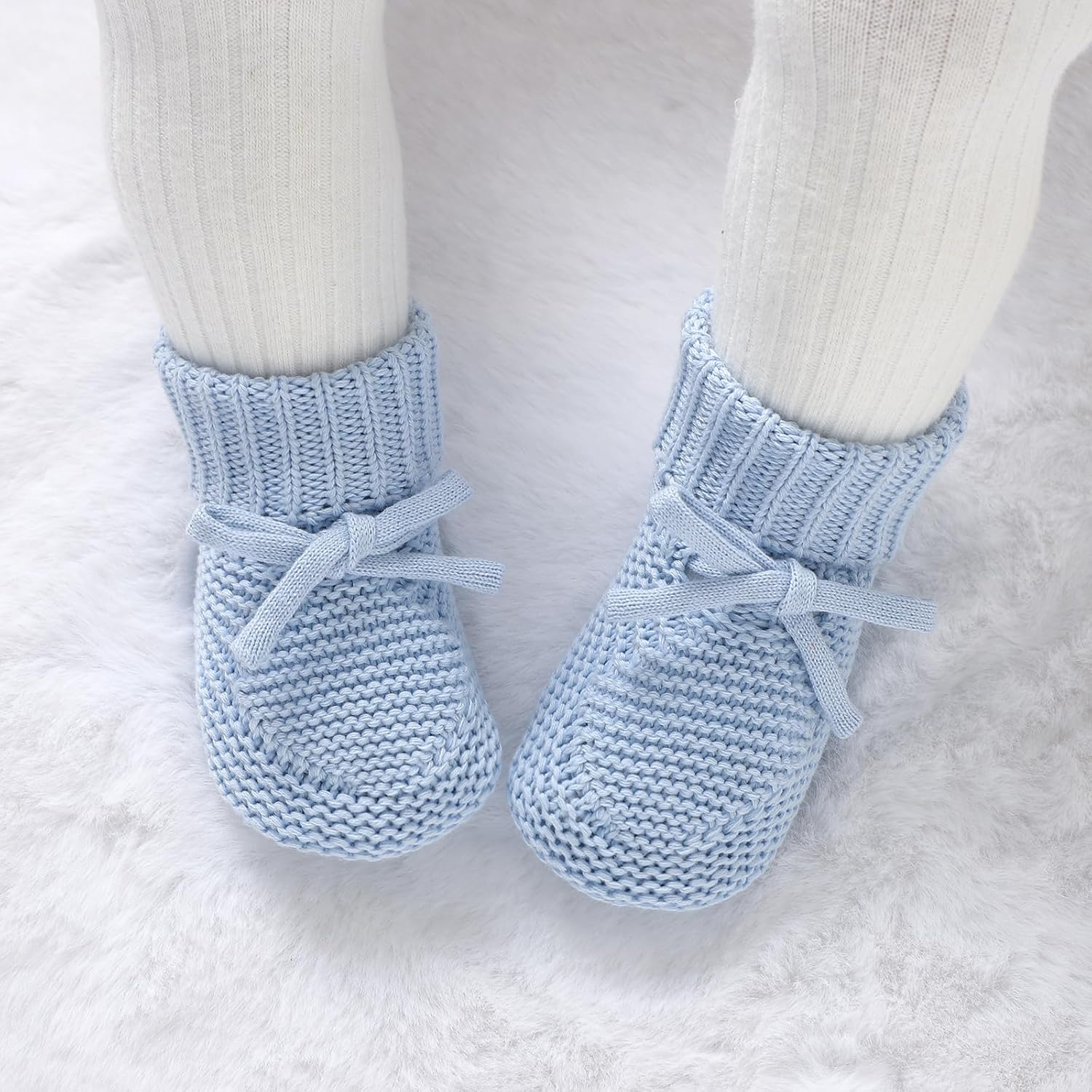 Baby Booties Newborn First Walkers Cozy Shoes Warm Knit Soft Booties for Toddler Infant Boy Girl โ image 2