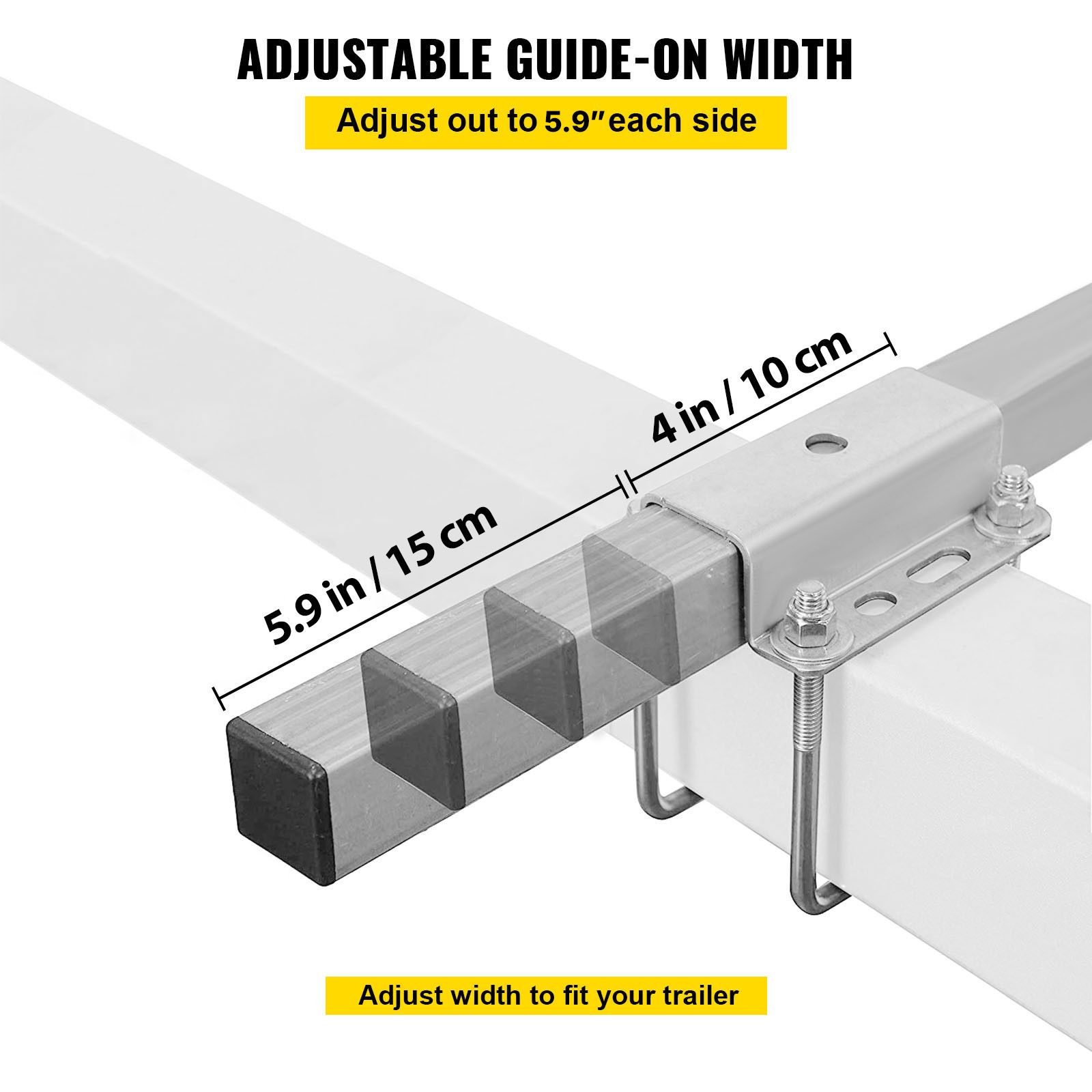 Boat Trailer Guide on, 24/", One Pair Trailer Pontoon Bunk Board Guide-ons, Steel Trailer Guides, Complete Mounting Accessories Included, for Ski Boat, Fishing — image 3