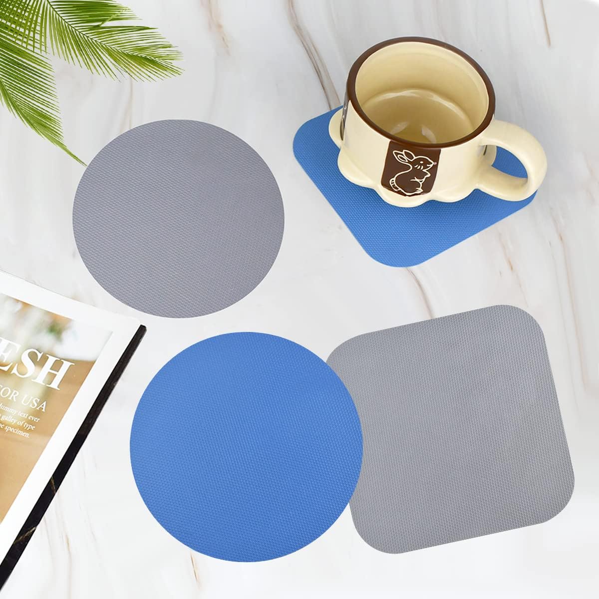8 Pcs Reusable Jar Opener Gripper Pads Rubber Jar Opener Gripper Pads Multi-function Jar Opener for Elderly People with Arthritis and Weak hands (Blue, Gray) — image 5