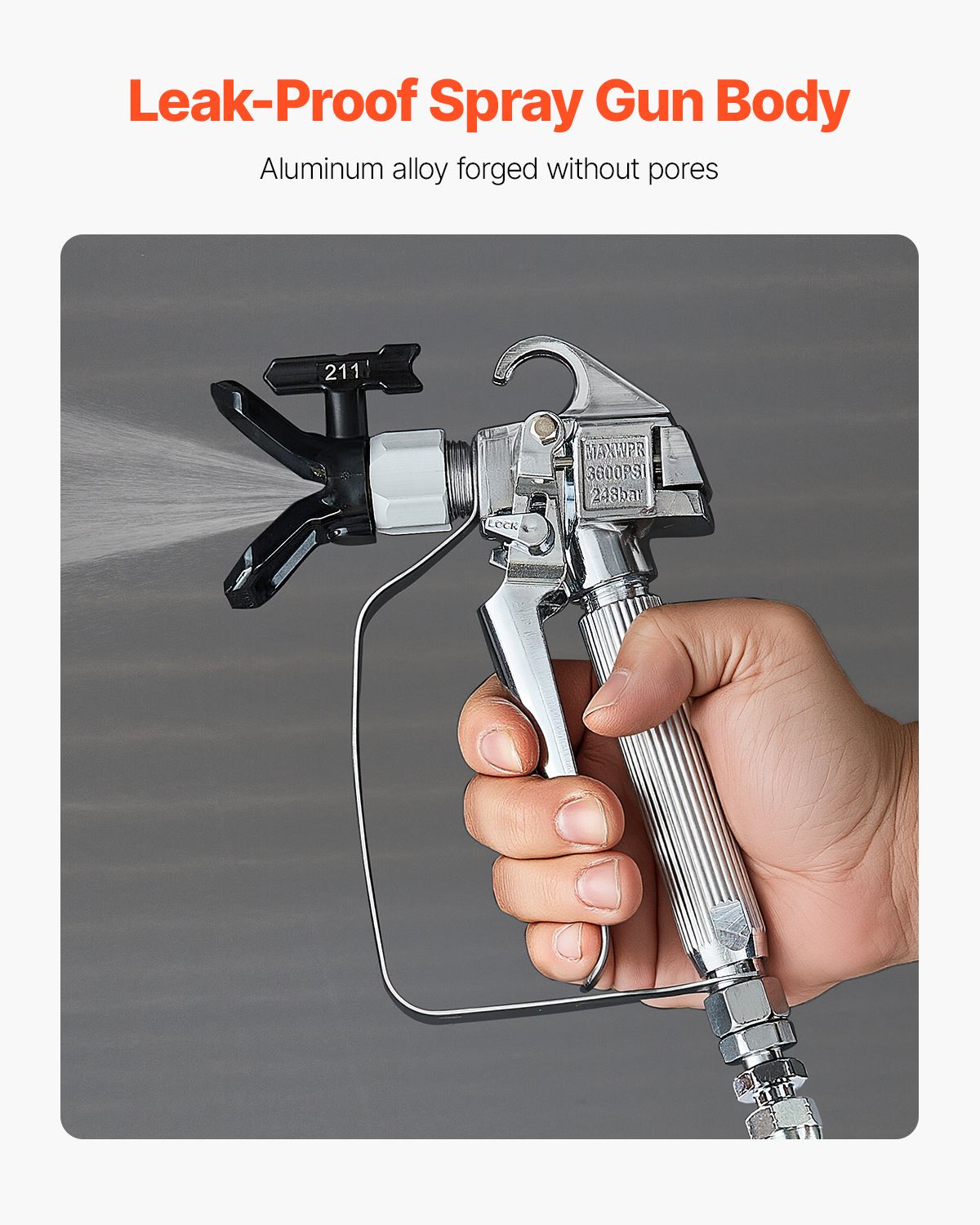 Airless Paint Spray Gun 3600PSI High Pressure Airless Spray Gun with 5Tips — image 3