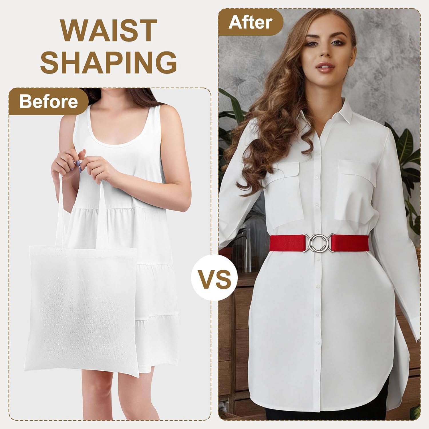Women Stretchy Waist Belt, No Show Elastic Stretch Belts with Flat Buckle for Dresses Jeans Casual Pants — image 4