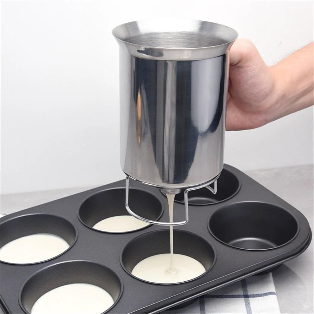 Pancake Batter Dispenser with Funnel, 304 Stainless Steel, for Baking Cupcakes Muffins Crepes Waffles โ image 3