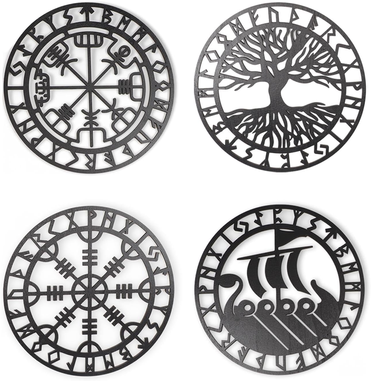 Metallic Viking Wall Art Nordic Compass Decor for Bedroom Living Room — image 5