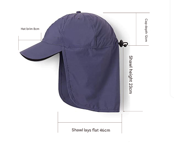 Nevy Blue UV Protection Outdoor Sun Hat with Neck Flap - Lightweight and Breathable โ image 2