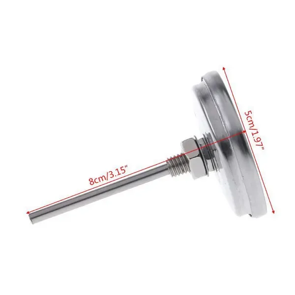 BBQ Grill Thermometer, Stainless Steel Temperature Gauge for Charcoal Grills and Smokers, Weber Compatible, Silver, 52 mm — image 3