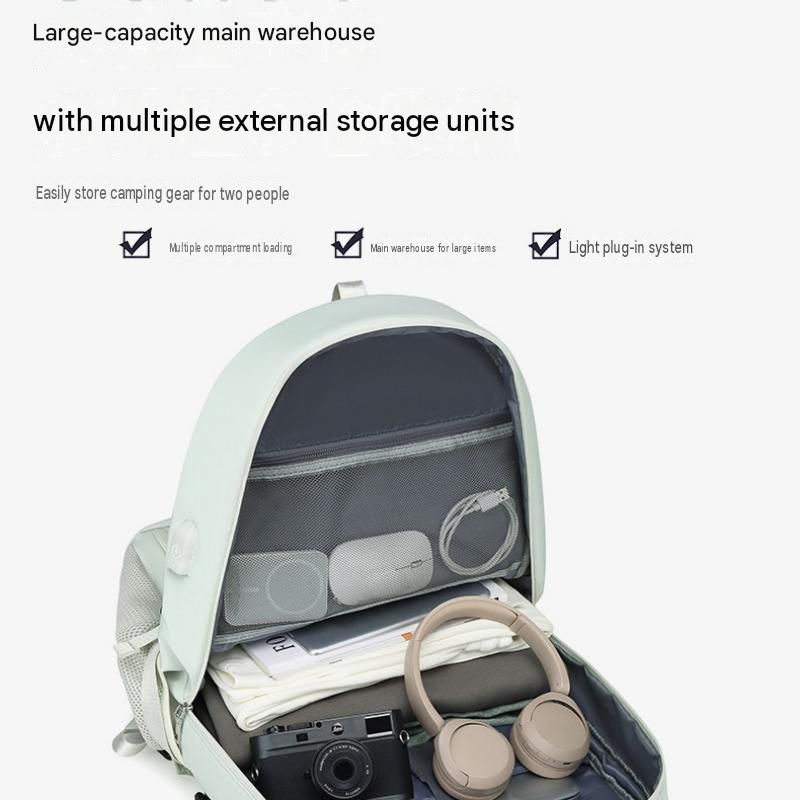 Black Large Capacity Travel Backpack - Waterproof Polyester Hiking Rucksack with Shoe Compartment and USB Port - Unisex Outdoor Luggage Bag for Camping โ image 5