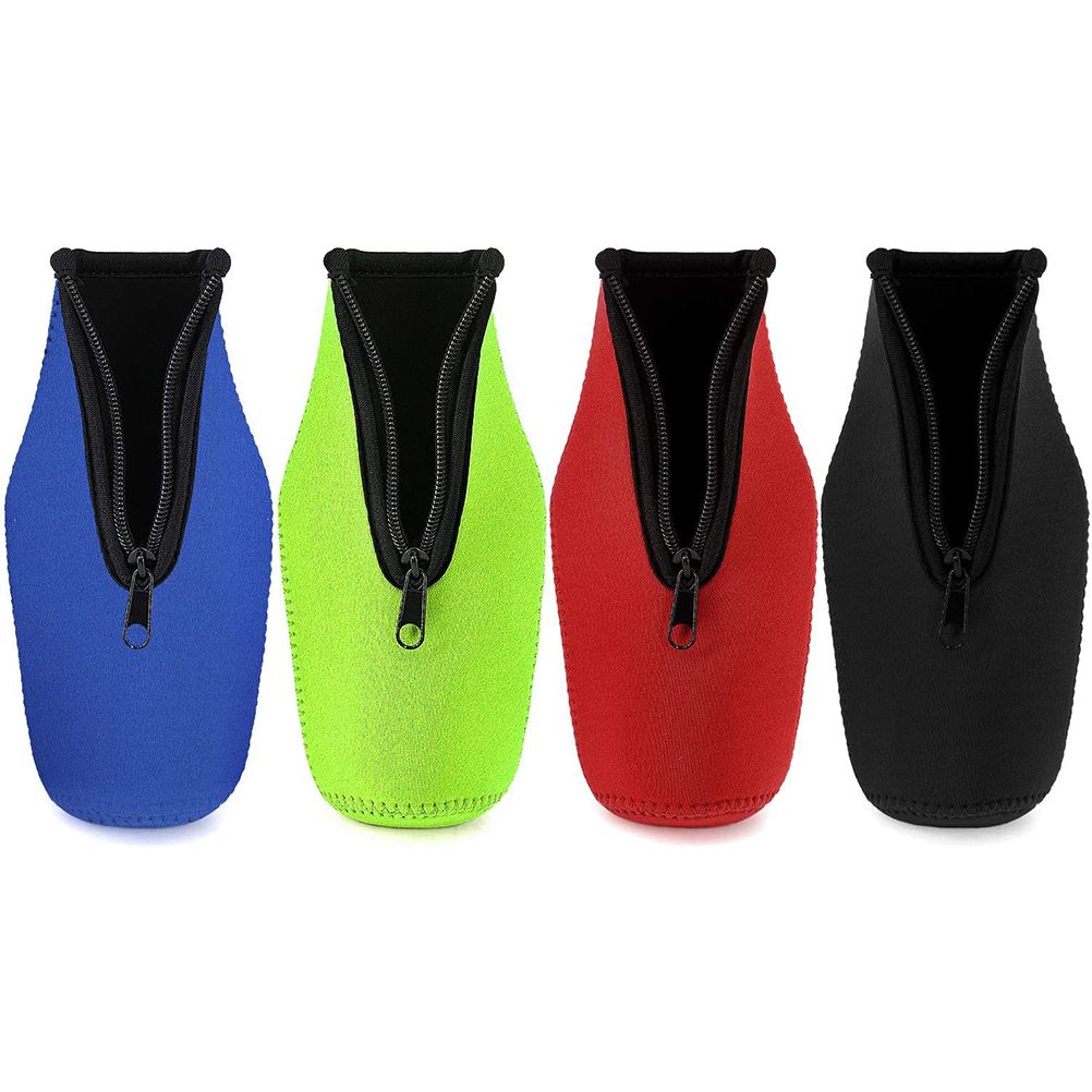 Beer Bottle Sleeve Zip Up Bottle Cover Collapsible Neoprene Sleeve Beer Cooler Covers for Indoor Outdoor Activities — image 2