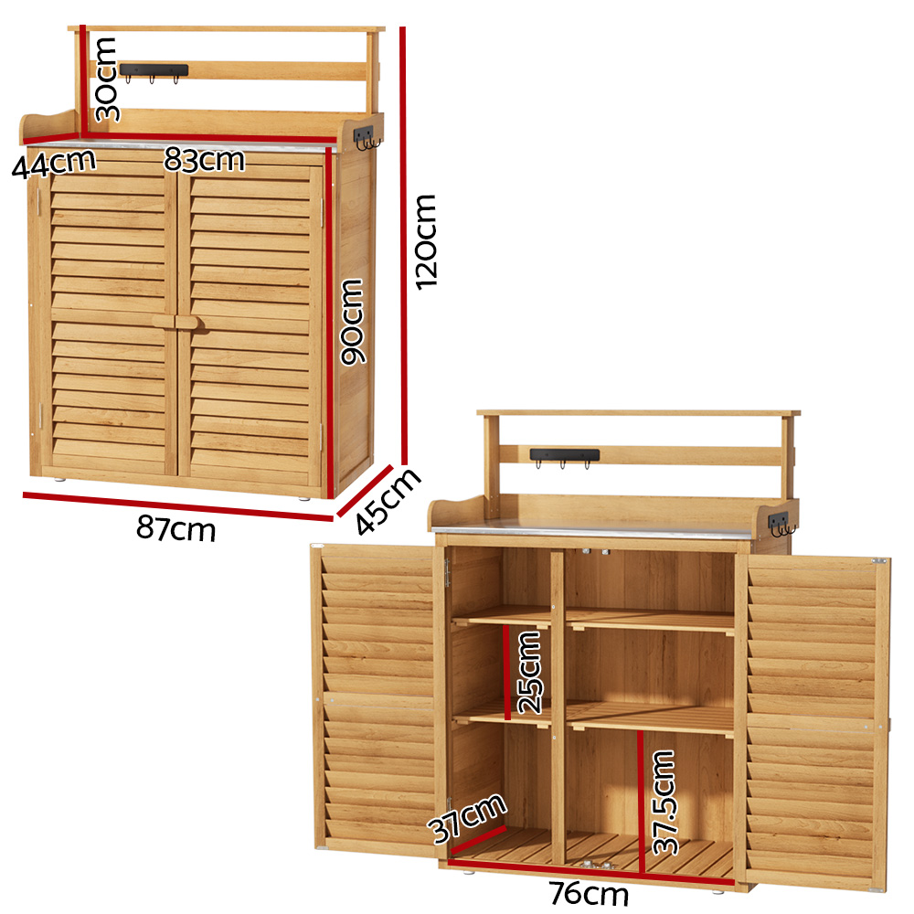 Gardeon Outdoor Storage Cabinet Box Potting Bench Table Shelf Chest Garden Shed — image 4