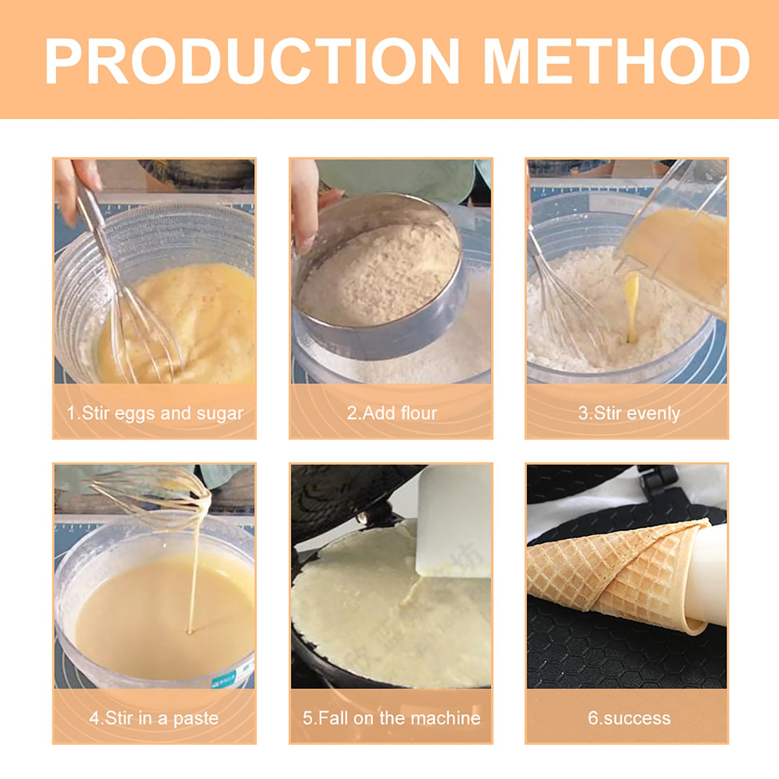 Household Kitchen Gas Nonstick Waffle Cone Making Mold Mould Baker Egg Roll Baking Tool — image 3