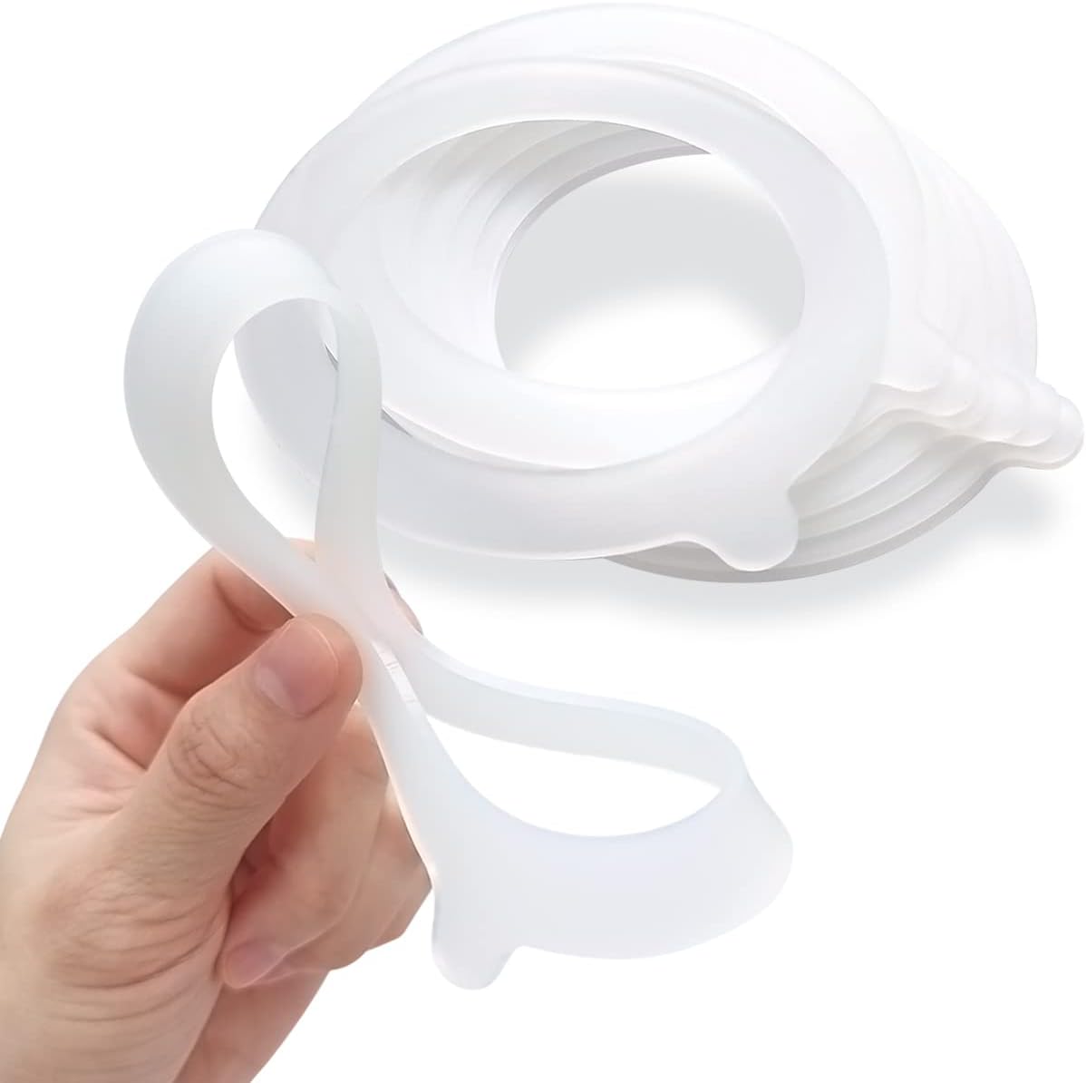 8 Pieces Silicone Jar Replacement Gasket, 3.75 Inch Sealing Rings for Glass Clip Top Jars, Leak-Proof Canning Silicone Fitting Seals(White) โ image 4