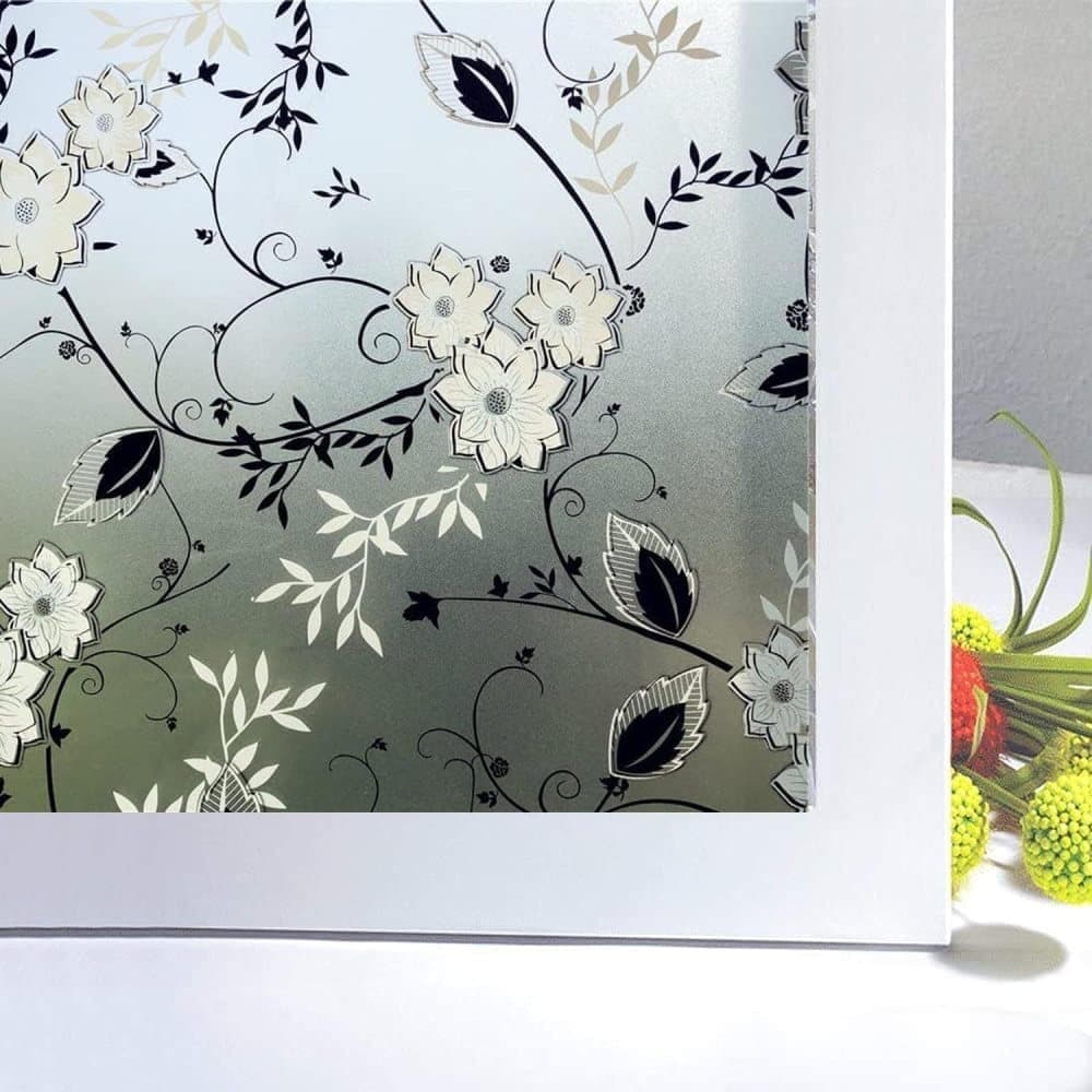 Frosted window film self-adhesive privacy UV protection decorative plastic for glass, 17.7 x 78.7 inches — image 2