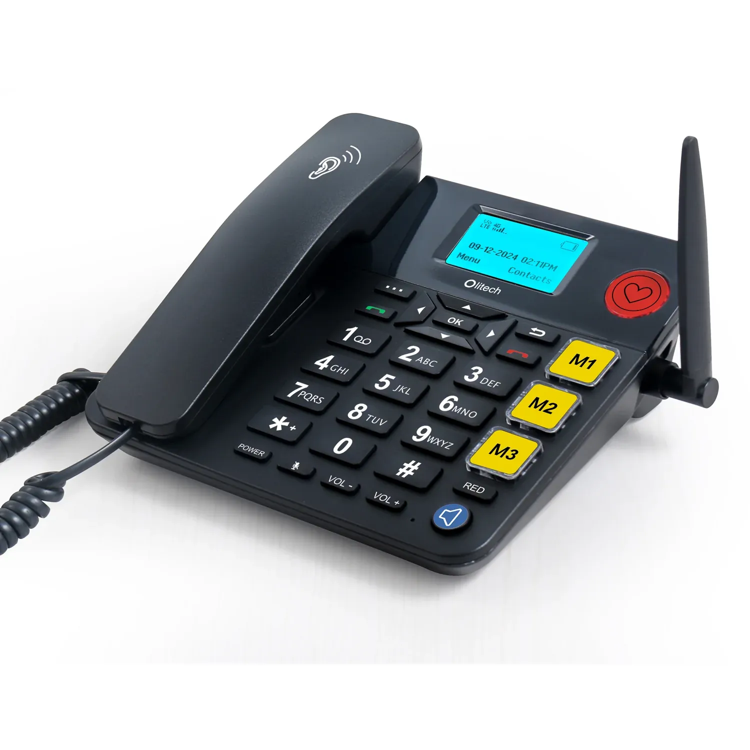 Olitech EasyTel 4G VOLTE 2025 Seniors Phone Big Buttons Landline Homephone FM-Radio SOS Wifi Hotspot
