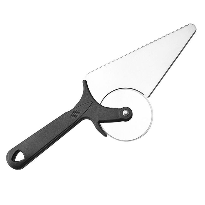 Pizza knife wheel stainless steel pizza knife wheel shovel, three in one multi-purpose pizza knife, bread and cake โ image 3
