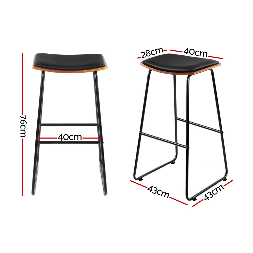 Artiss Bar Stools Kitchen Counter Stools Metal Chairs x2 โ image 2
