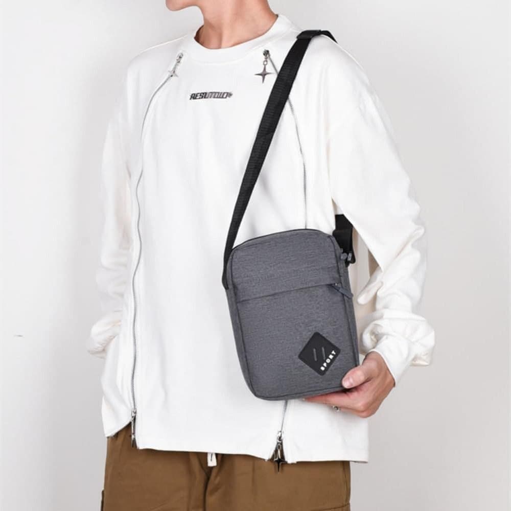 Multifunctional Waterproof Shoulder Bag, 2 Compartments, Black, 16x23x9cm — image 2