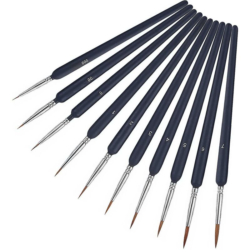 10 pcs Detail Acrylic Paint Brushes - Fine Paint Brush, Figurine Brush, Model Brush, Watercolor Brush, Ideal For Fine — image 3