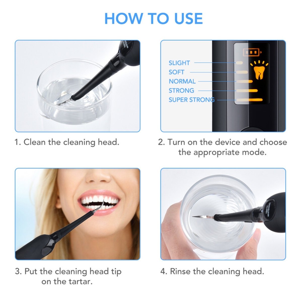 Electric Ultrasonic Dental Tartar Plaque Calculus Tooth Remover Set Kits Cleaner with LED Screen โ image 6