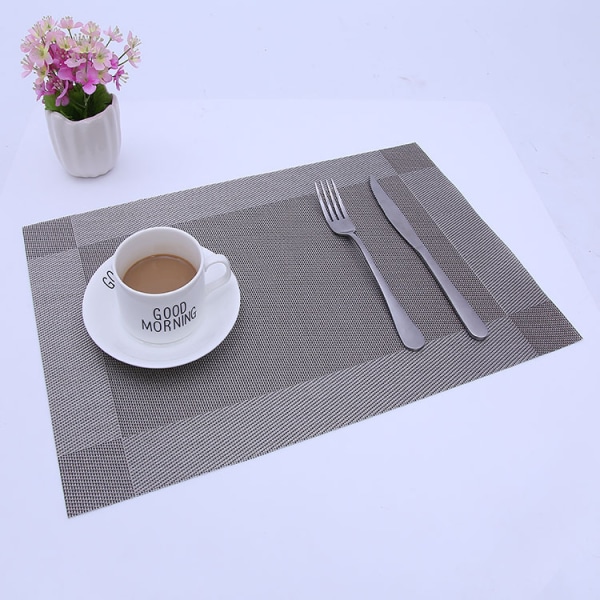 PVC Non-Slip PVC Placemats Set Heat Resistant Placemats Dining Table Kitchen Mat (Set of 4) Gold — image 5