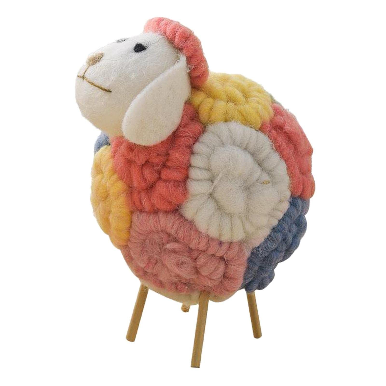 Mini Felt Sheep Figurine, Animal Statue, Nordic Sculpture Crafts Ornament for Home Party Bedroom Desktop Decoration