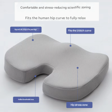 Black Ergonomic U-Shaped Memory Foam Seat Cushion - Coccyx Relief & Posture Support with Breathable Cover โ image 4