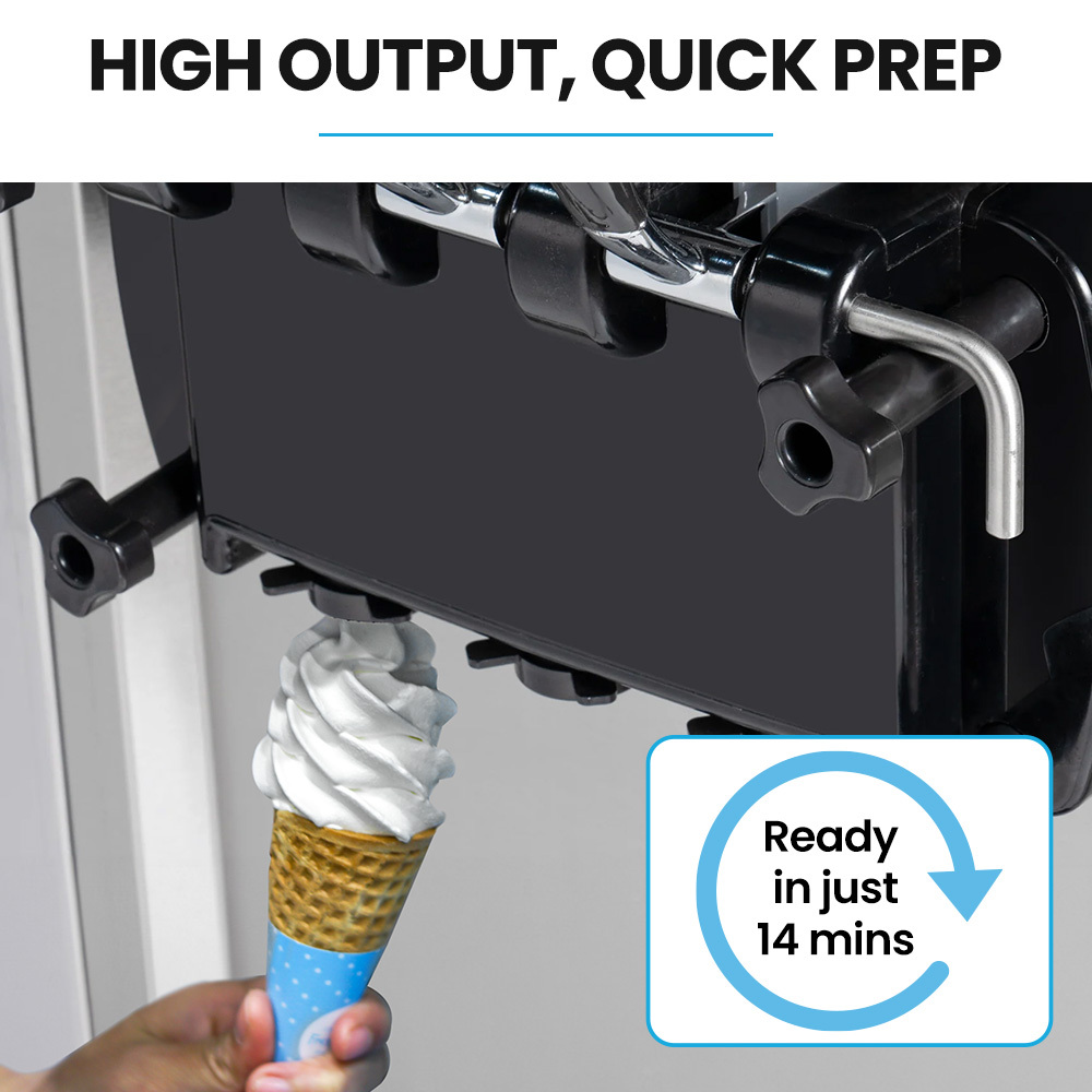 POLYCOOL Benchtop Soft Serve Ice Cream Machine, 3 Flavours, 2+Twist, Frozen Yoghurt, Acai Maker, Twin Cylinder, Counter Top Design, 15A Plug โ image 5