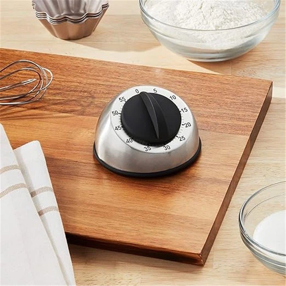 Wind Up Kitchen Timer, Stainless Steel 60-Minutes Mini Cook's Timer, Lightweight Cooking and Baking Portable Countdown Countertop Alarm — image 5