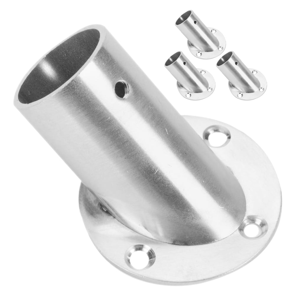 4 Pcs Closet Rod Brackets Angled Clothes Rail 6.60X5.20X5.20CM Silver — image 5