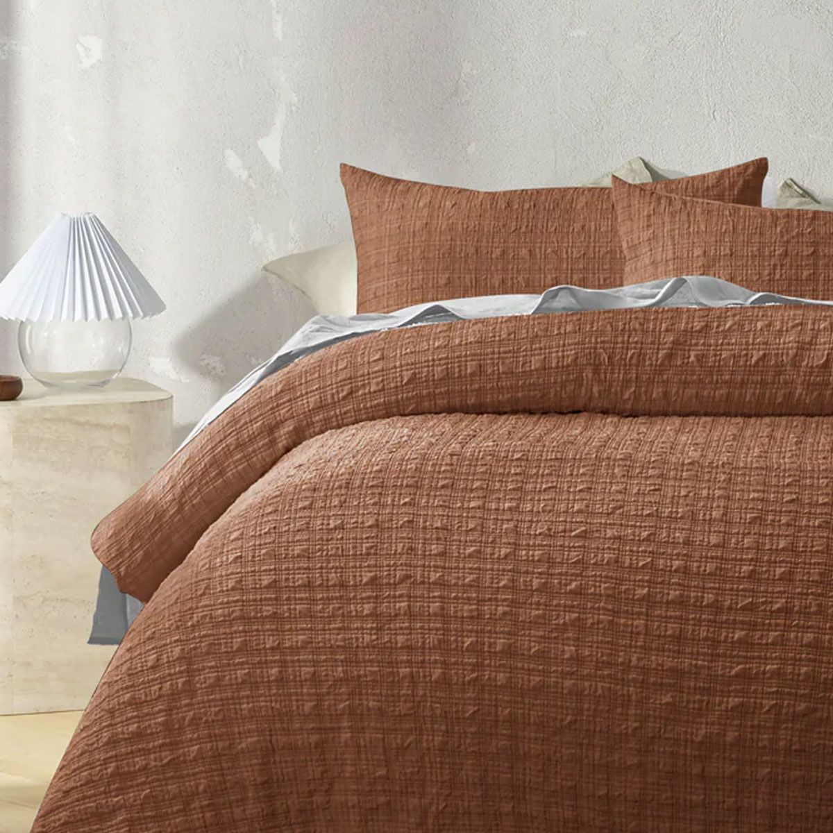 Accessorize Augusta Terracotta Crinkled Look Quilt Cover Set King — image 3