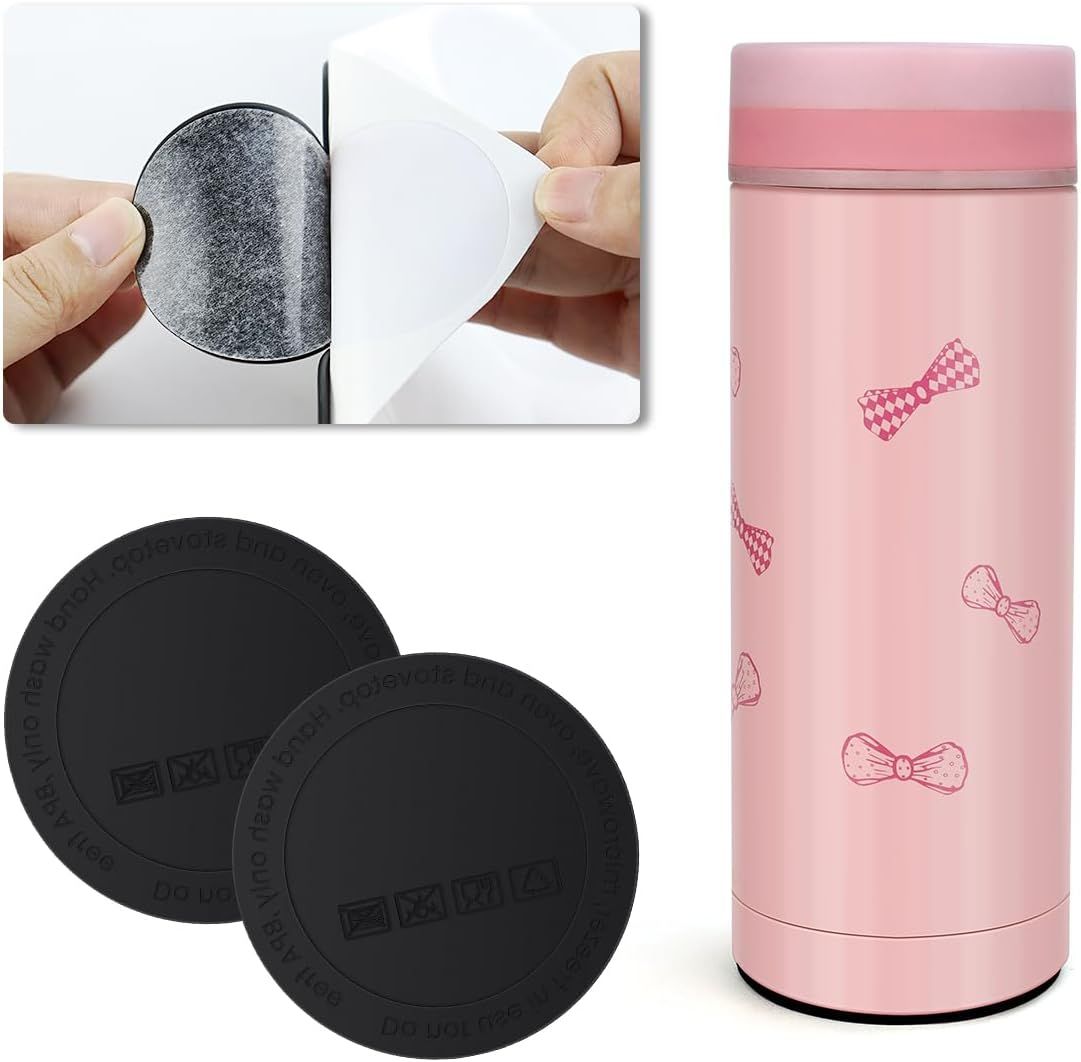 10 Pieces Adhesive Rubber Tumbler Bumpers, Non Slip Bottom Pads for Skinny Tumblers, Wine Cups and Mason Jars, Black, 56 mm โ image 6