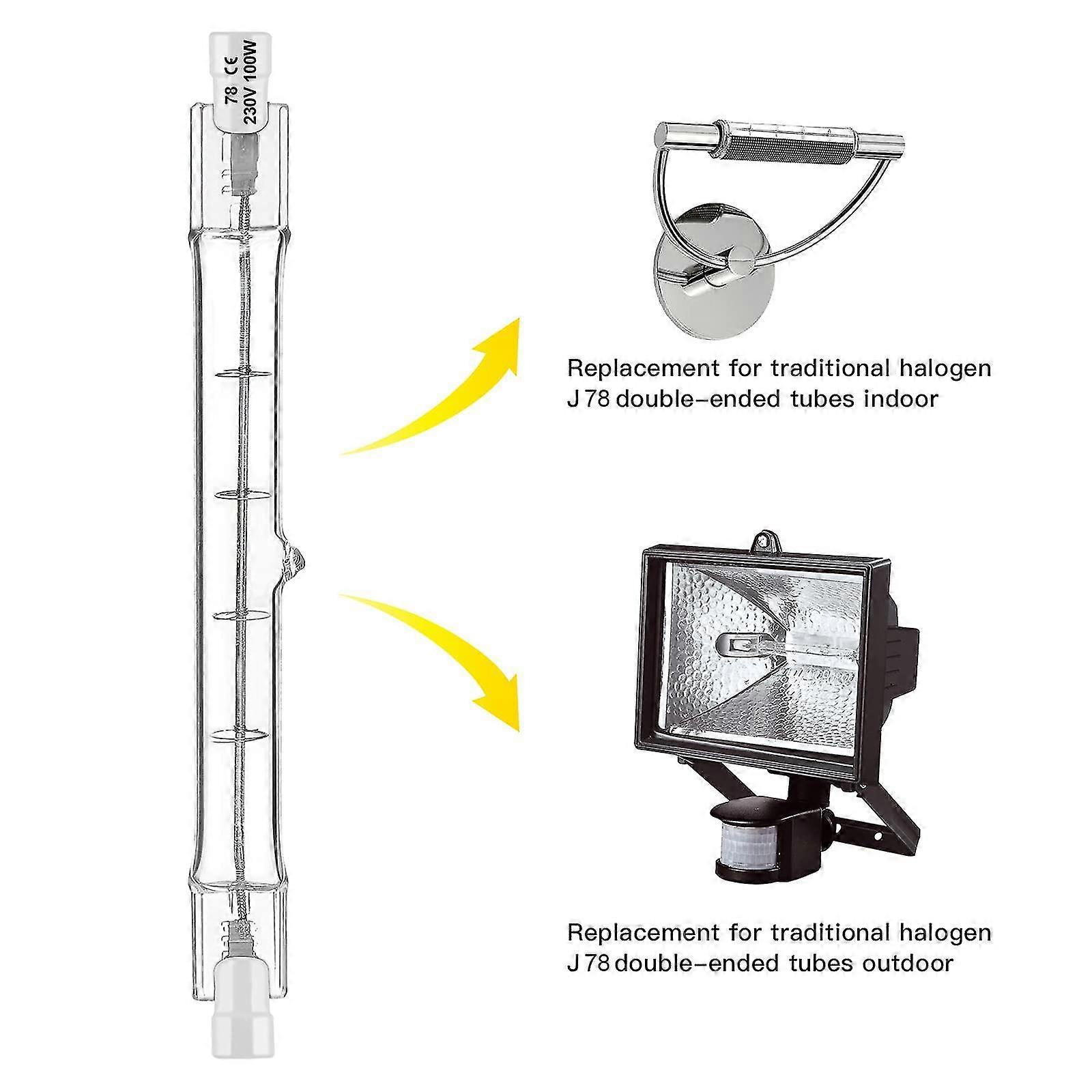 R7s Halogen Bulb Set of 5, 78mm 80w 230v, Dimmable Halogen Rod for Construction Site Floodlights — image 3