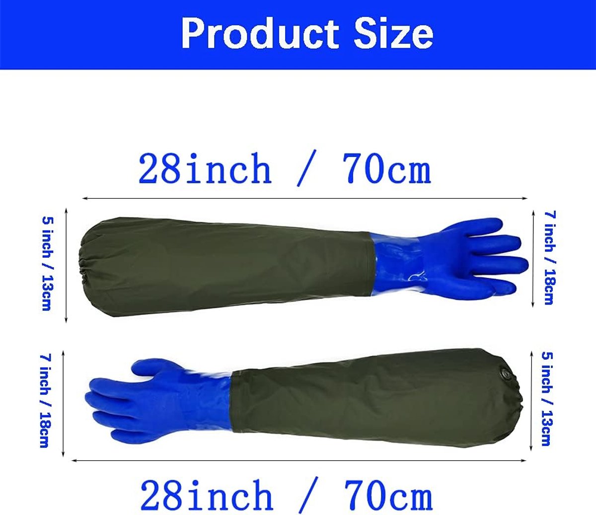 Long rubber Gloves - Waterproof gloves - Pond gloves - Car wash gloves - Clothing gloves - Care gloves - Waterproof/oil-resistant/acid- and alkali-resistant — image 5
