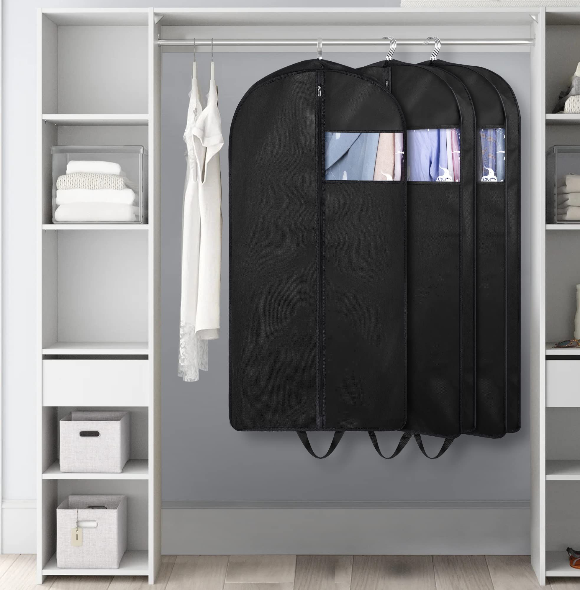 Travel Garment Bag with Zipper Pocket, Suit Bag for Suits, Dresses, Coats Men Suit Cover With Handles for Clothes, Coats, Jackets, Shirts(3 Packs) — image 2