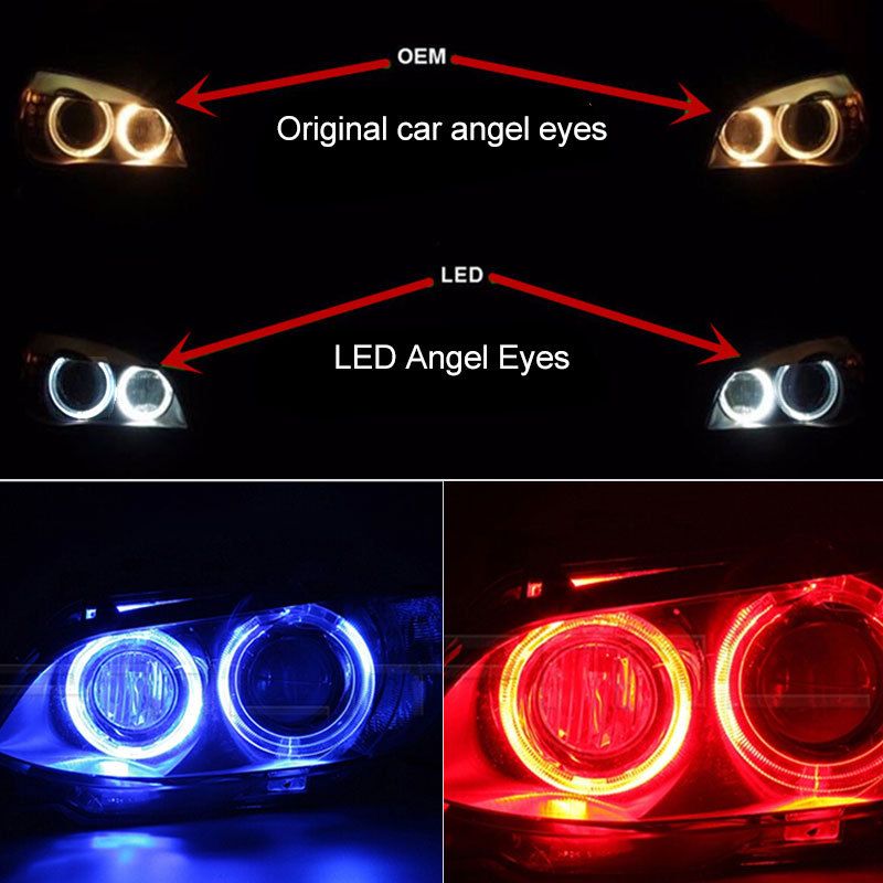 A pair of 5W E39 error free LED angel eye halo marker bulbs, used for some 5, 6, 7 series X3 X5 Fit PARTIAL E39 E53 E60 E63 — image 5
