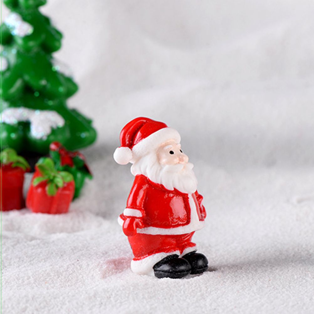12PCS Christmas Miniature Figurines Santa Claus Tabletop Figurines Resin Gardening Props Christmas Gifts for Kids Friends — image 5