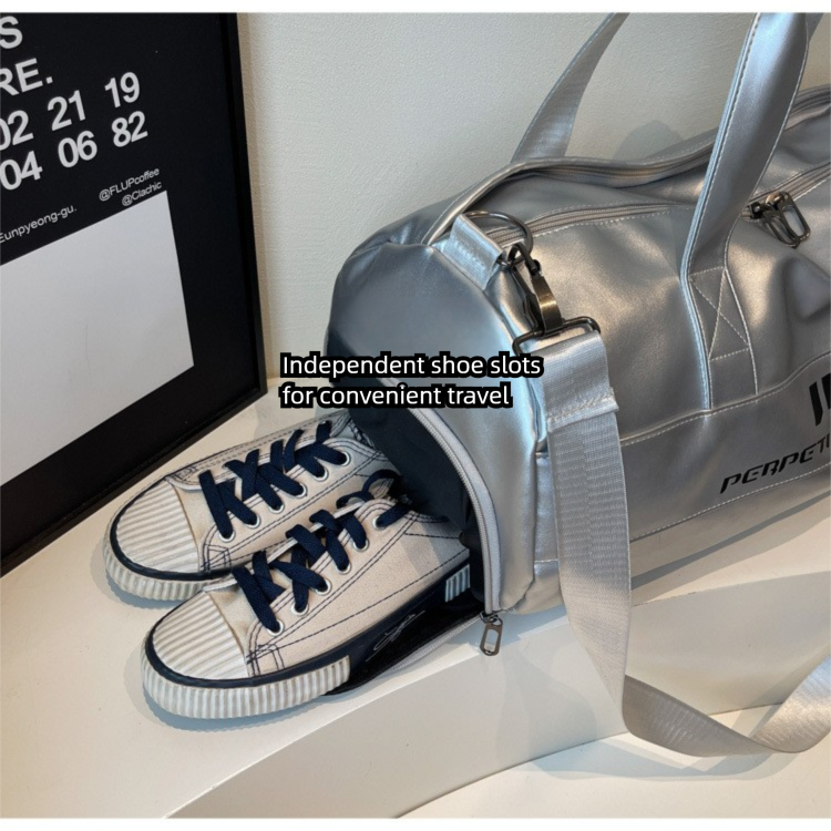 Lightweight Sports Bag with Dedicated Shoe and Wet Gear Zone(silver) — image 3