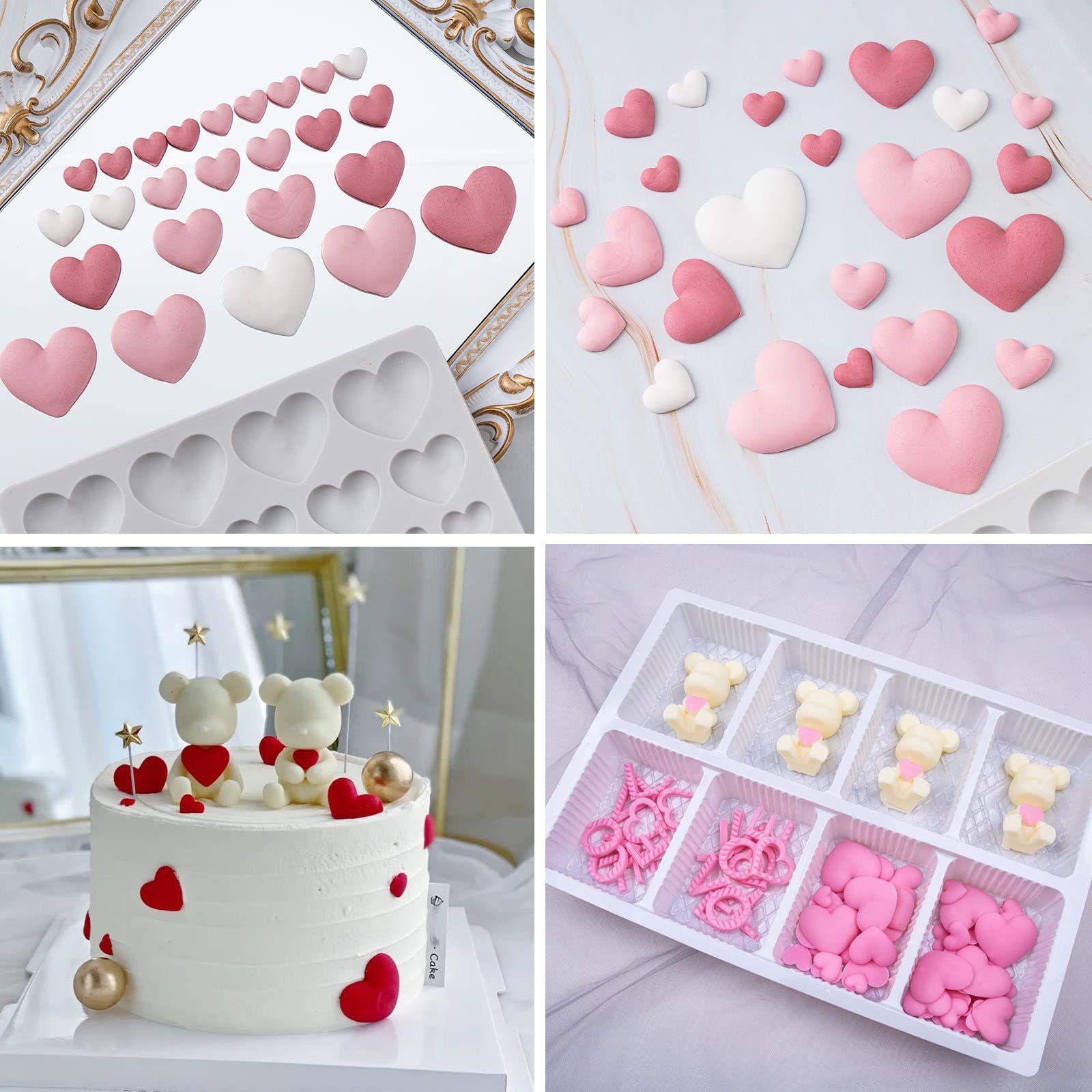 Valentine's Day Fondant Molds Heart Silicone Mold For Wedding Cake Decoration Cupcake Topper Candy Chocolate Cupcake Topper — image 4