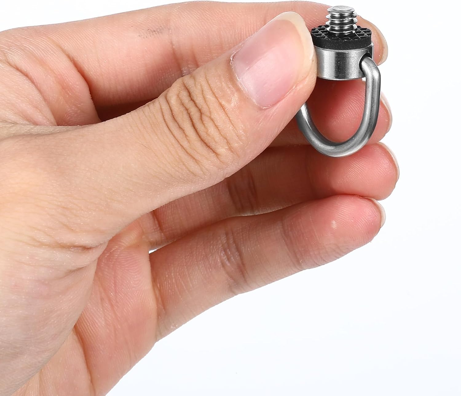 2 Pack D Ring Screw, 1/4"-20 Thread Camera Aluminum Alloy Fixing Screw with Rubber Padded Hinged Holder Quick Release Wrist Strap Sling Accessories for Tripod — image 2