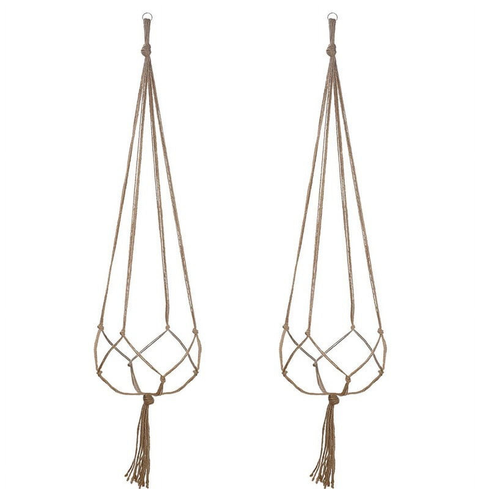 Plant Hanger Flower Pot Plant Holder for Indoor Outdoor Decorations,Indoor Hanging Planter Holder, Hanging Baskets for Plant, 1X Hanging Basket Net Bag Brown — image 6