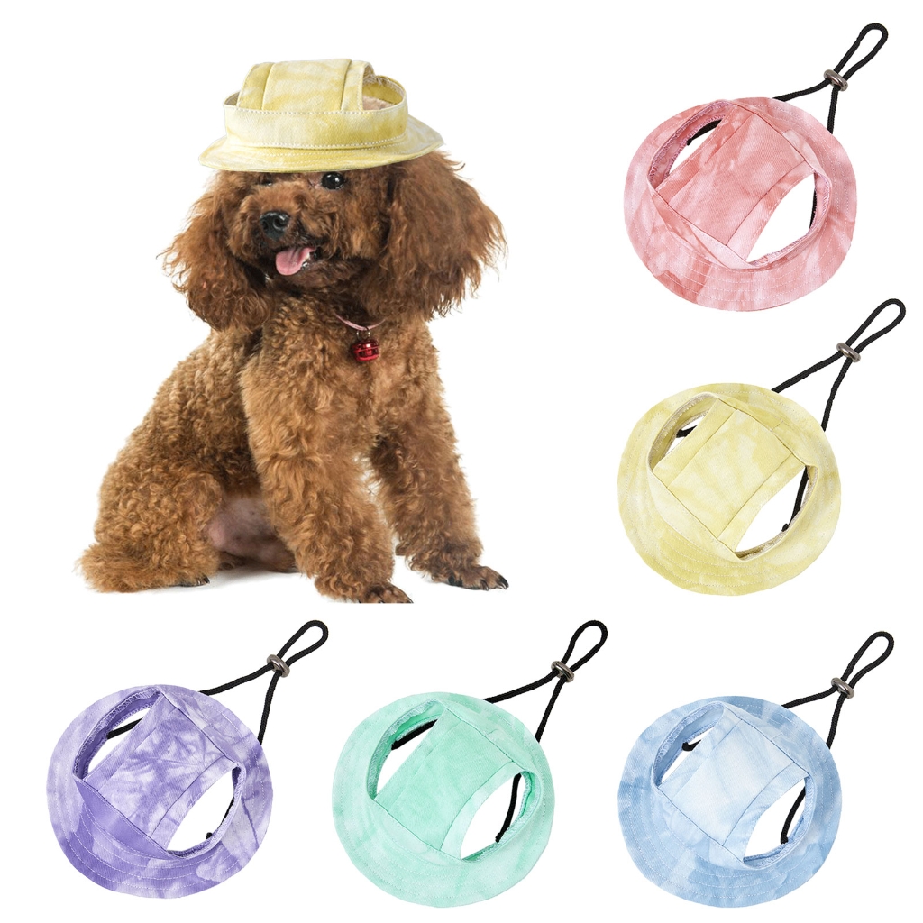 Dog fleece hat Adjustable dog Outdoor port UV protection Hat cap qd best Light blue S — image 2