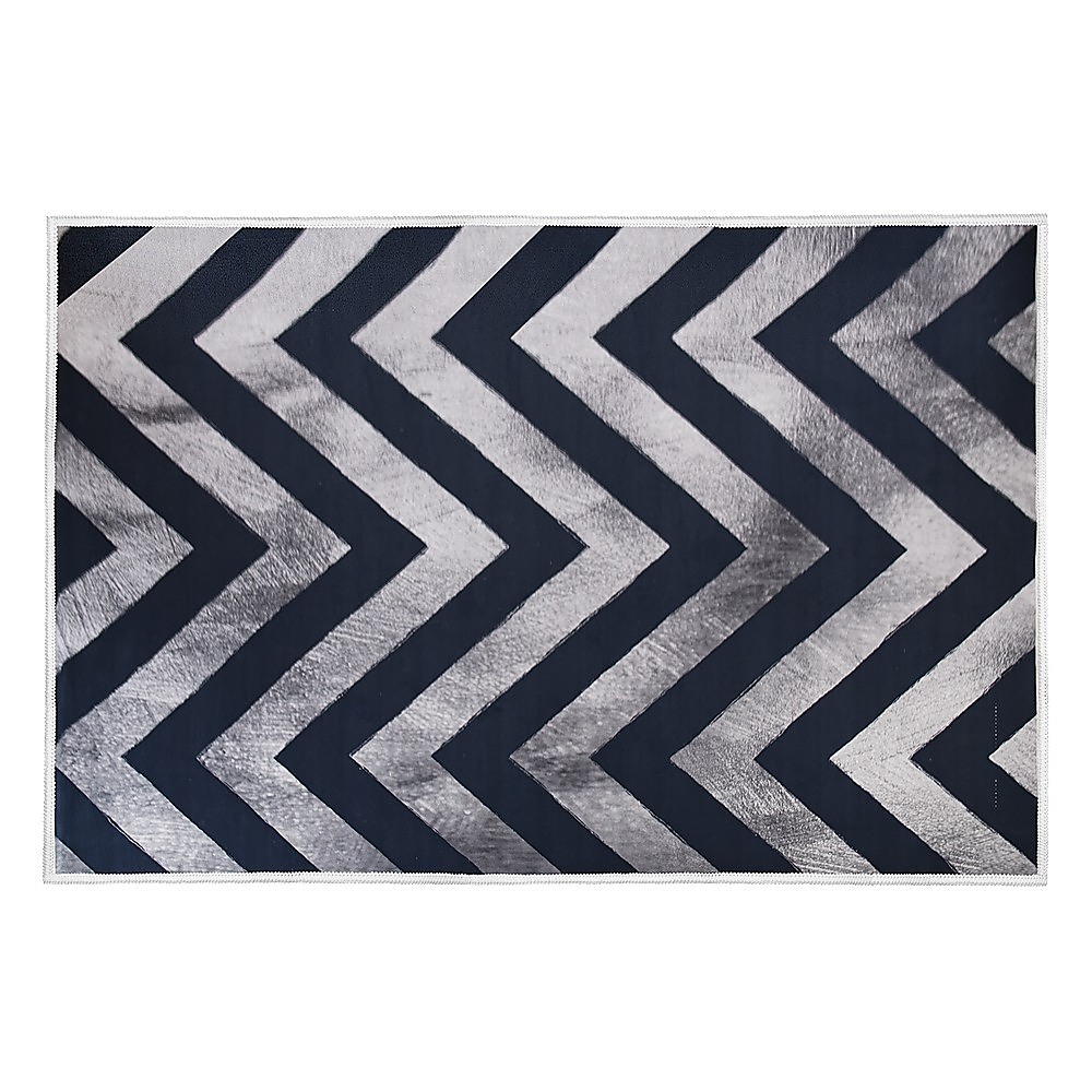 200x300cm Large Floor Blue Chevron Stripes Rug – Modern Area Carpet for Bedroom & Lounge — image 2