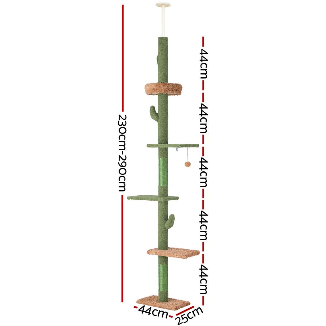 i.Pet Cat Tree Tower Scratching Post Scratcher Floor to Ceiling Cats Bed 290cm โ image 2